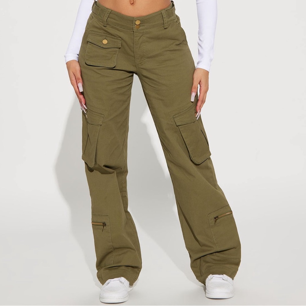 Fashion Nova High Standards Wide Leg Cargo Pants